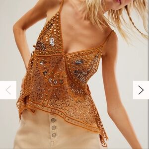 Free People Highway Tank Sequin Flowy Tank